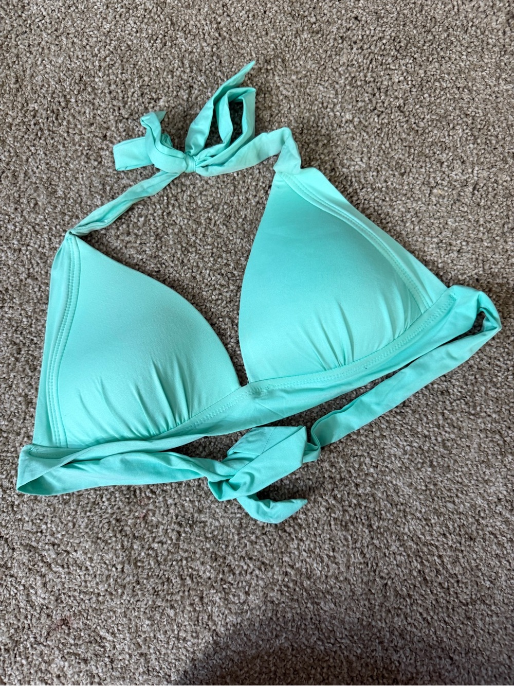 Massimo Mint Green Triangle Halter Bikini Top